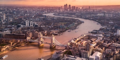 London skyline at dusk - Tower Bridge and Thames